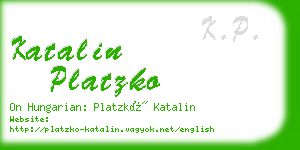 katalin platzko business card